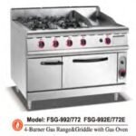 4 BURNER GAS RANGE & GRIDDLE WITH GAS OVEN