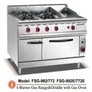 4 BURNER GAS RANGE & GRIDDLE WITH GAS OVEN