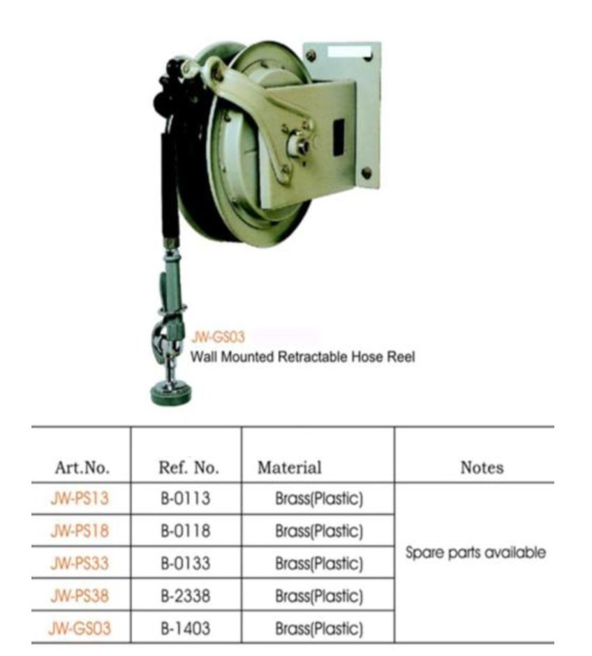 WALL MOUNTED REATRACTABLE HOSE REEL